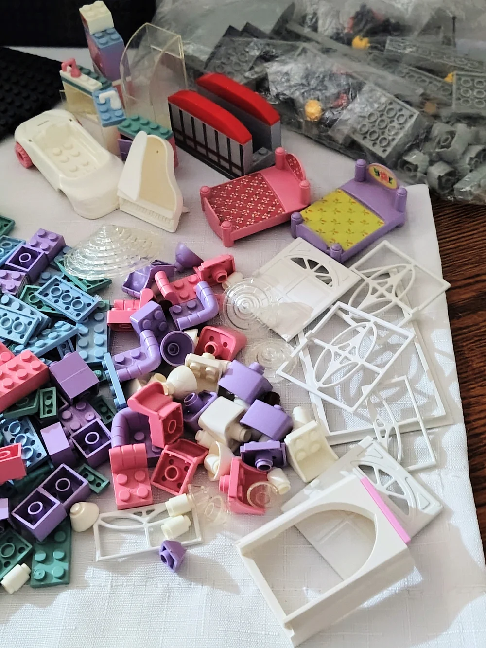 Mega Bloks Multi-Color Plates Blocks Parts Pieces & Sealed Mystery Bag 2- 1/2 Lb